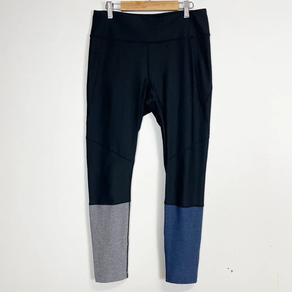 Outdoor Voices 7/8 Leggings Womens Medium Black Blue Gray Coolmax Stretch